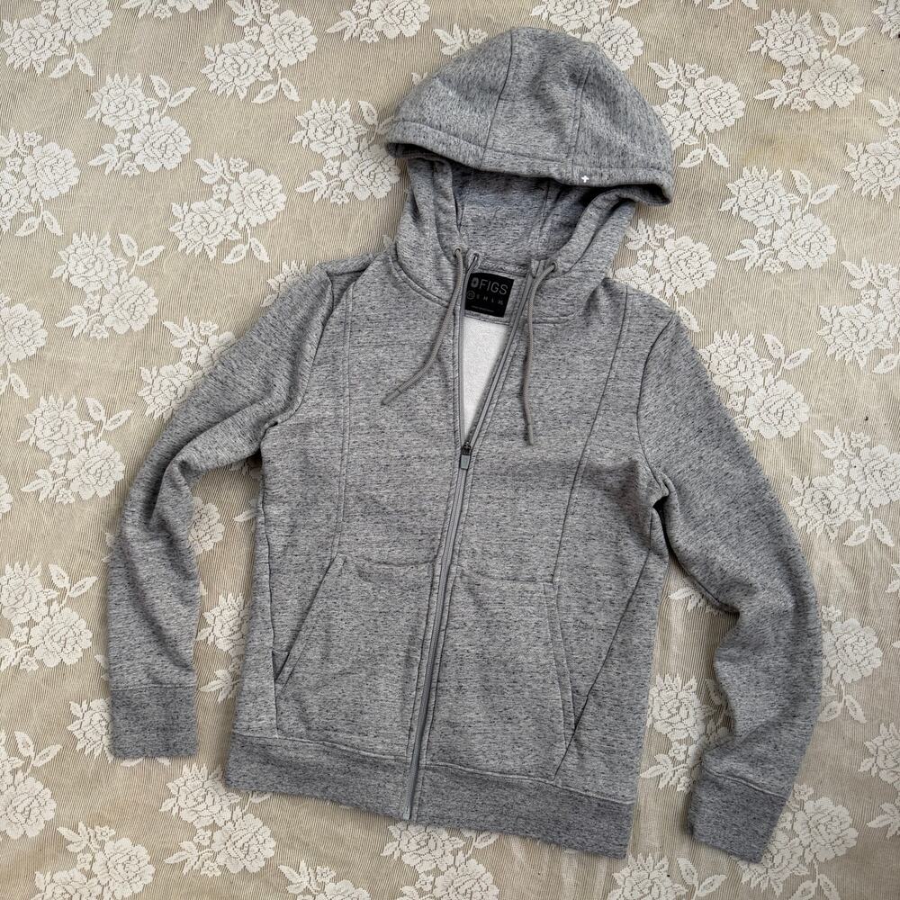 FIGS Grey Full Zip Hoodie XS